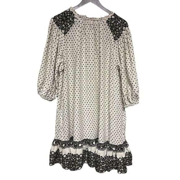 Knox Rose Polka Dot Ruffle Sheath Dress Boho Viscose Blend Women's Size Medium - Picture 3 of 7